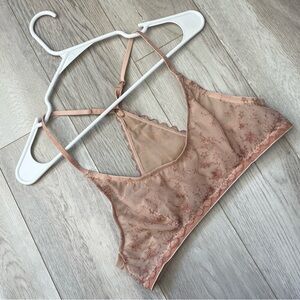 Free People Bralette luna star sheer mesh womens Cream (medium) celestial boho